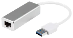 Wave USB 3.0 uros - RJ45 naaras verkkoadapteri, 15cm, Hopea/Valkoinen - 1