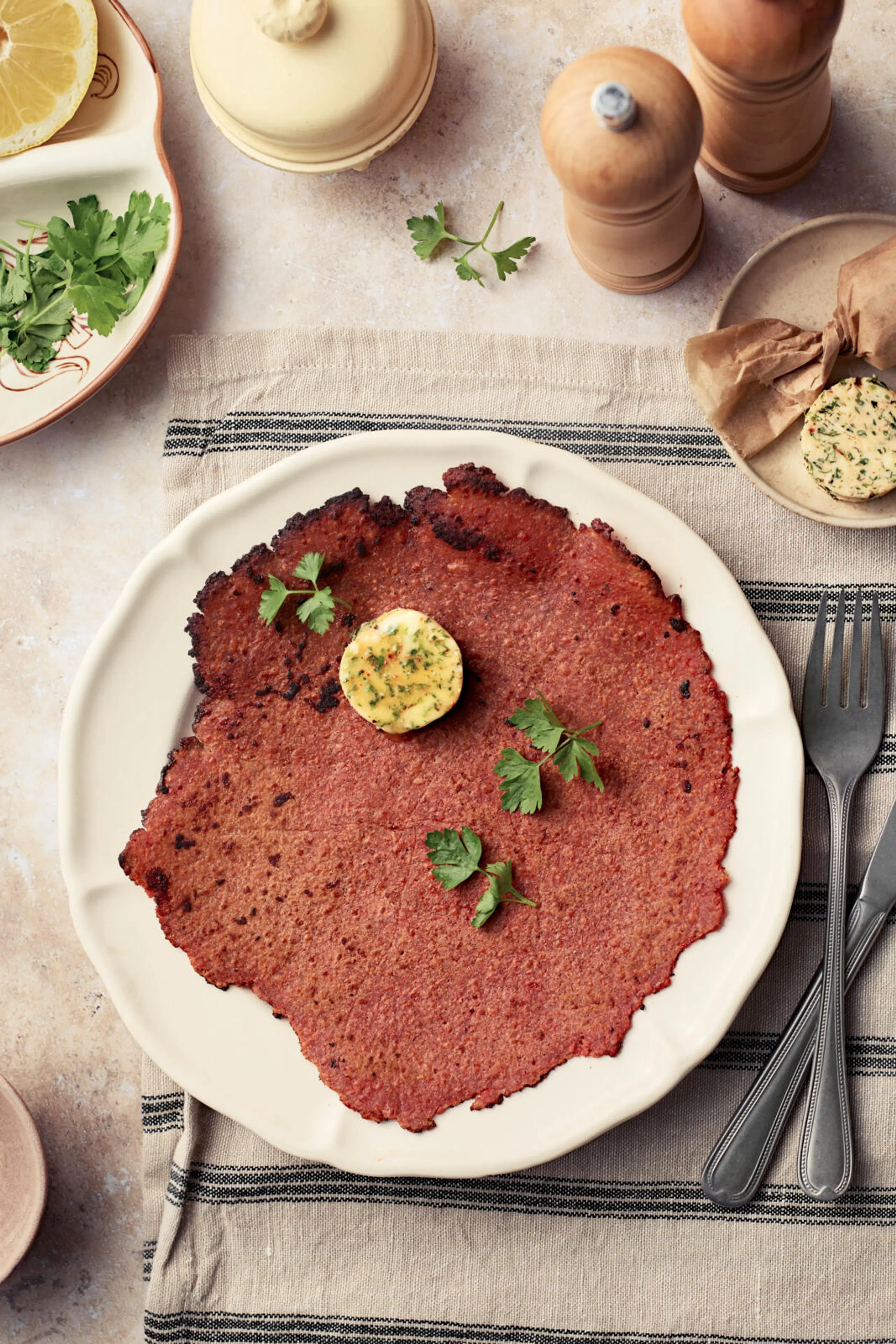 Lehtipihvi vegenä ja cowboy butter