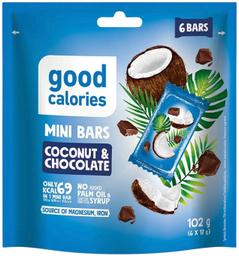 Mini batoonid GOOD CALORIES kookose ja šokolaadiga 17gx 6