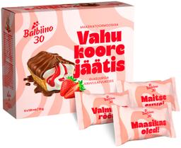 Balbiino vahukoorejäätis maasikatoormoosiga vahvlilaevukeses 6x130ml/70g