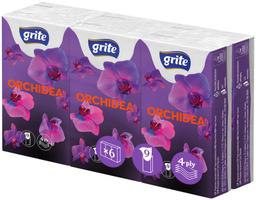 Taskurätikud Orchidea, 4-kihti, GRITE, 9x6 tk/pk