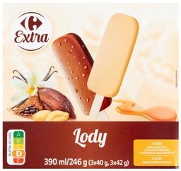 Carrefour Extra vanilli-/soolakaramellimaitseline pulgajäätis 390 ml (6x 65 ml)