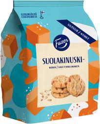 Fazer küpsised karamellitükkide (6%) ja meresoolaga (0,6%), 270g, u.58tk