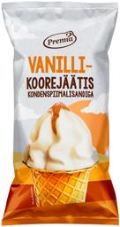 Premia vanilli-koorejäätis kondenspiimatäidisega vahvlitopsis 75g/140ml