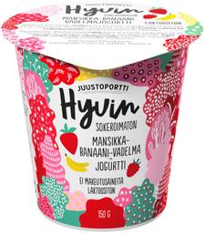 Juustoportti Hyvin maasika-banaani-vaarikajogurt, laktoosivaba, 150 g