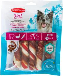 Best Friend 3-ühes närimispulgad koertele pardi ja porgandiga 12cm 5tk 160g