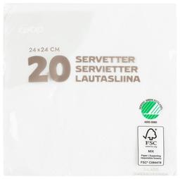 Salvrätik valge 24cm 20tk