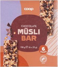 Coop müslibatoon piimašokolaadiga 14% ja tumeda šokolaadi tükkidega 3%6x23g