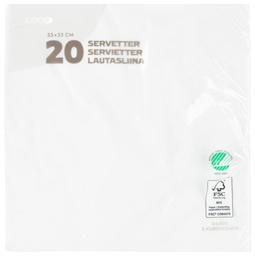 Salvrätik valge 33cm 20tk