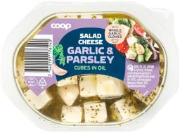 Coop salatijuustukuubikud õlis küüslaugu ja peterselliga, 100 g