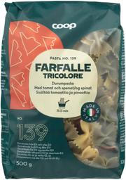Coop farfalle durumpasta tomati ja spinatiga 500g