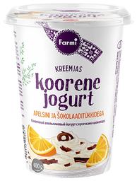 Farmi Koorene jogurt 400g apelsini& šokolaaditükkidega