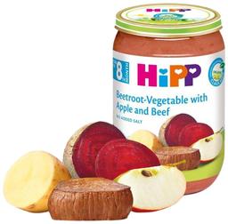 Hipp peedi-juurvilja-õunapüree loomalihaga 220g, alates 8-elukuustglüteenivaba