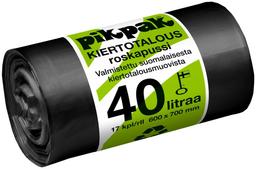 PikPak prügikott 40 l 20 tk, must