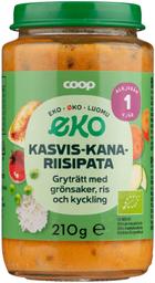 Coop köögivilja-kana-riisipüree 12k+, 210g