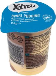 X-tra kakao- ja vaniljemaitseline puding 150g