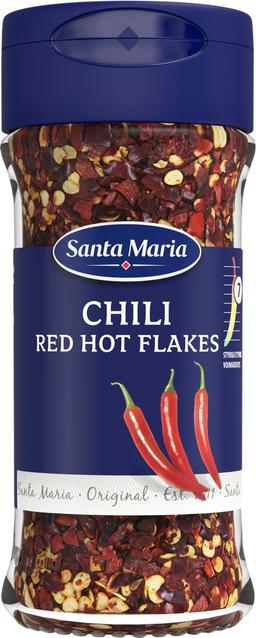 Santa Maria Red Hot Chili Flakes, tulinen rouhittu chiliseos, 28 g