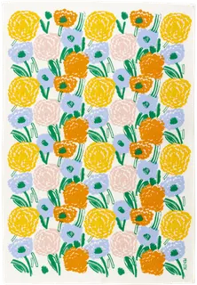 Pentik Kukkapenkki keittiöpyyhe 47x70 cm, oranssi
