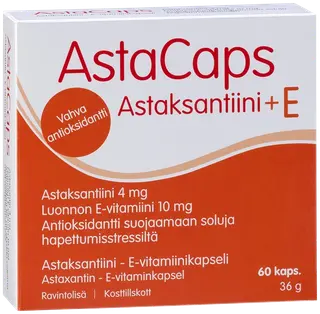 AstaCaps astaksantiini-E-vitamiinikapseli 60 kaps