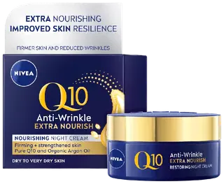 NIVEA 50ml Q10 POWER Anti-Wrinkle + Extra Nourishing Night Cream -yövoide