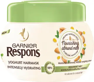 Garnier Respons Nourishing Almond Milk Yoghurt hiusnaamio kosteutusta kaipaaville hiuksille 300ml