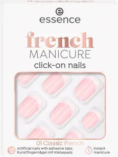 essence french MANICURE click-on nails 01 Classic French tekokynnet 12 kpl