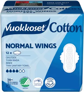 Vuokkoset Cotton Normal Wings ohutside 12 kpl