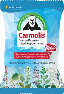 bertil´s health Carmolis Vahva piparminttu kurkkukaramelli 75g