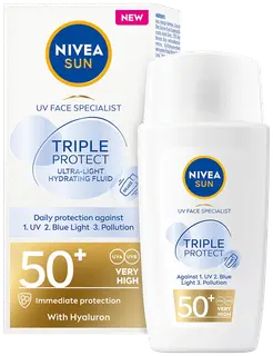 NIVEA SUN 40ml UV Face Triple Protection Fluid SPF50+ -aurinkovoide