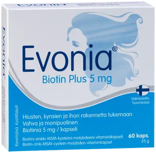 Evonia Biotin Plus 5 mg biotiini-vitamiinikapseli 60 kaps