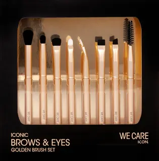 We Care Icon Golden Brow & Eyes Brush Set silmämeikkisivellin 8kpl