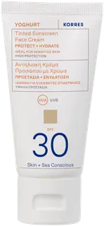 KORRES Yoghurt Tinted Sunscreen Face SPF30 sävyttävä geelivoide kasvoille 50 ml