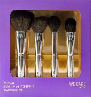 We Care Icon Flawless Face & Cheek Brush Set kasvomeikkisivellin 4kpl