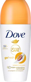 Dove 72h Advanced Care Passion Fruit Antiperspirantti Deodorantti Roll-on mukana kosteusvoide 50 ml