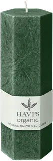 Havi´s oliiviöljy steariini pöytäkynttilä hexagon tummanvihreä 5x15cm 1kpl