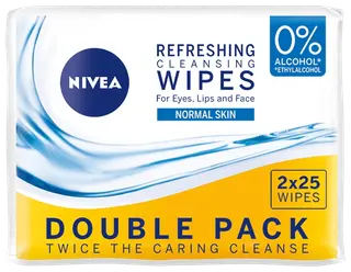 NIVEA 2x25kpl 3-in-1 Refreshing Cleansing Wipes -puhdistusliinat