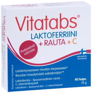 Vitatabs Laktoferriini + Rauta + C Laktoferriini-rauta-c-vitamiinikapseli 40 kaps