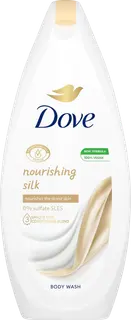 Dove  Nourishing Silk Suihkusaippua  sisältää kolmitehoisen kosteuttavan seerumin   225 ml