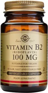 Solgar B2-vitamiini 100 mg ravintolisä 100 kaps.