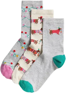 M&S Dog 3-pack nilkkasukat