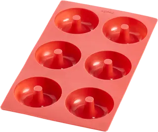 Lékué donitsivuoka 6 kpl silikonia punainen