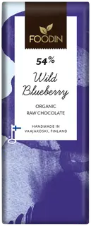 Foodin Raakasuklaa Wild Blueberry 54%, luomu 40g