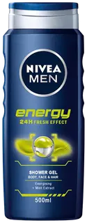 NIVEA MEN 500ml Energy Shower Gel - Body, Face & Hair -suihkugeeli