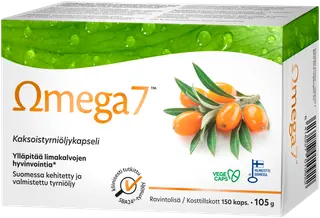 Omega7 kaksoistyrniöljy ravintolisä 150 kaps.