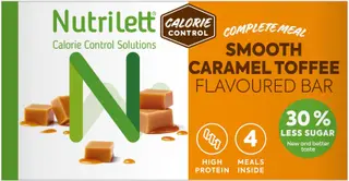 Nutrilett Smooth Caramel Toffee Flavoured Bar ateriankorvike karamellipatukka 4x57g