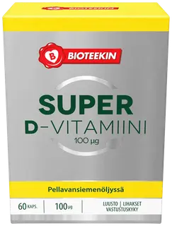 Bioteekki Super D-vitamiini 100 μg ravintolisä 60 kaps.
