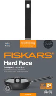 Fiskars Hard Face 26cm paistokasari kannella
