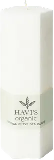 Havi´s oliiviöljy steariini pöytäkynttilä  Hexagon valkoinen 5x15cm 1kpl 23h