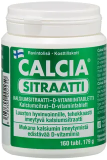 Calcia Sitraatti kalsiumsitraatti-D-vitamiinitabletti 160 tabl