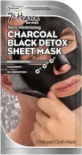 Montagne Jeunesse for Men 7th Heaven Charcoal Black Detox Sheet Mask 1kpl